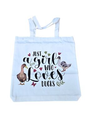 New Just A Girl Who Loves Ducks Shoulder Canvas Tote Bag
